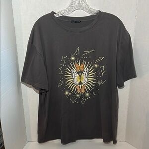 Graphic Tee with Butterfly Design